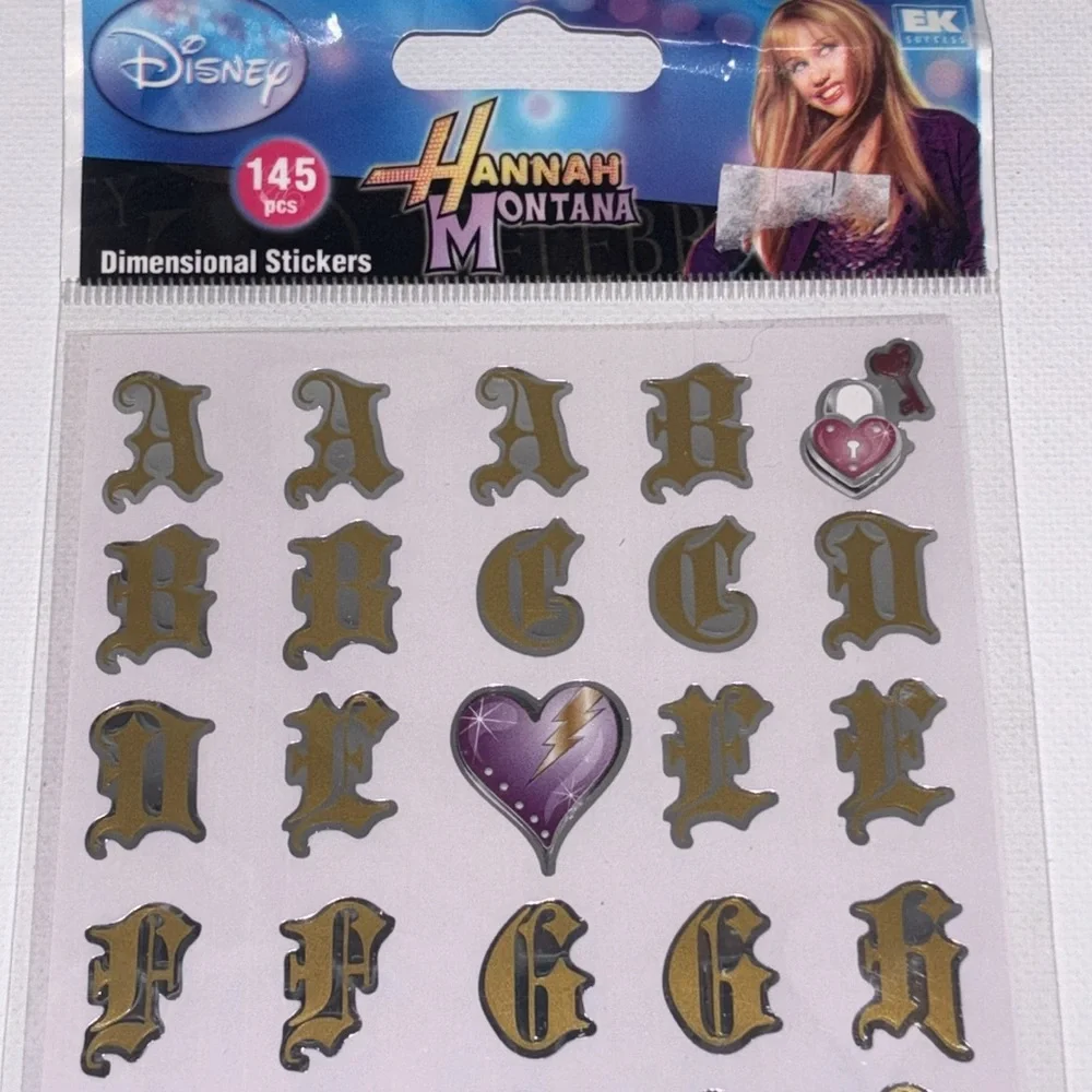 Hannah Montana Gold Alphabet Stickers NEW EK